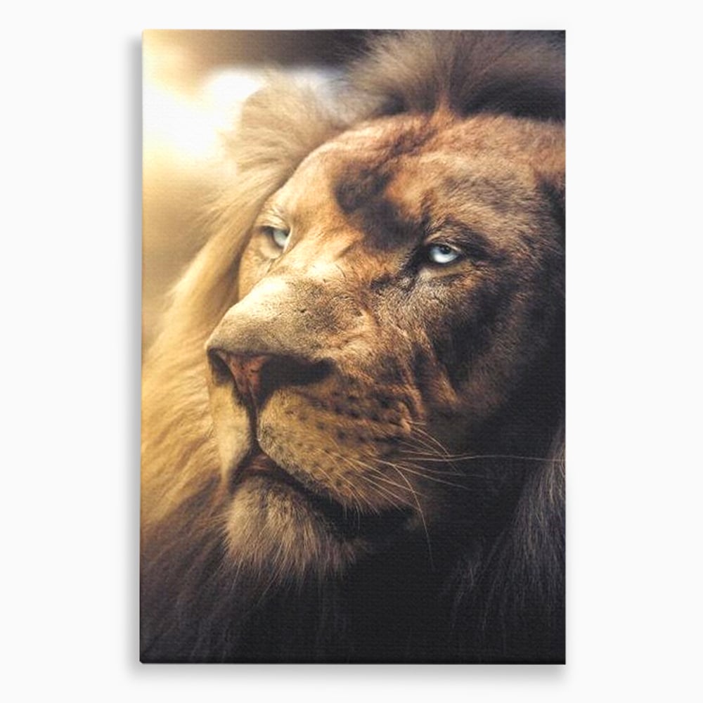 Tablou canvas cu tablou canvas cu chip de leu, fara rama, pe sasiu de lemn